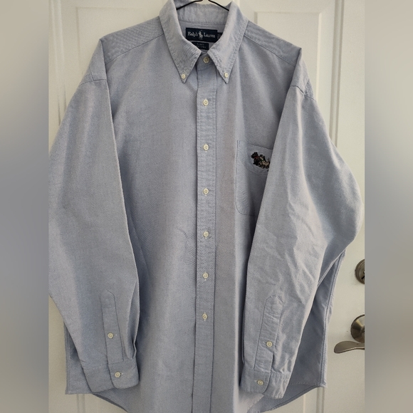 Men's Ralph Lauren Classic Light Blue Shirt Scottie Dogs - Picture 2 of 5